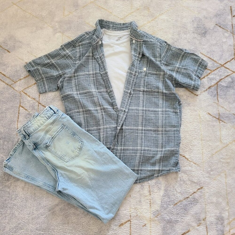 Weatherproof Vintage Plaid Shirt  Washable Linen Men's Size Large
